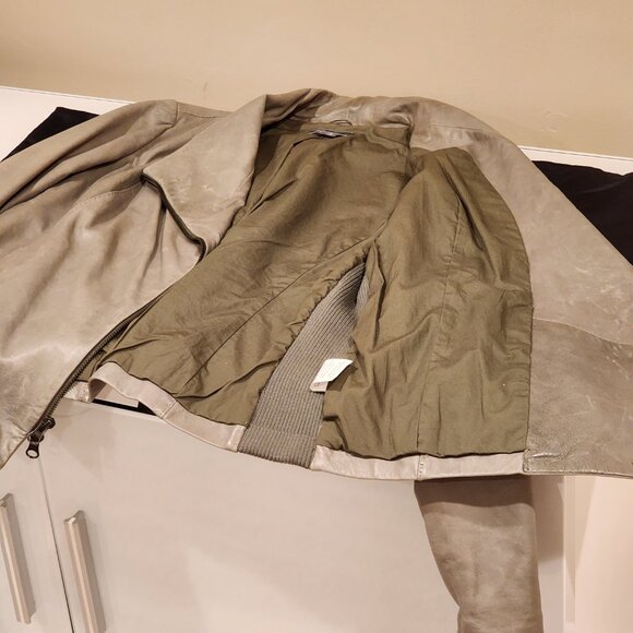 Excellent US Large VINCE Leather Biker Jacket Light-weight - Picture 3 of 9